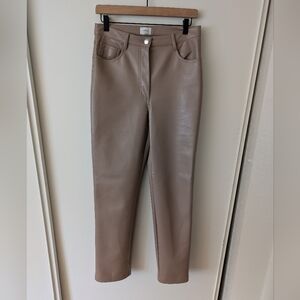 Aritzia Wilfred Womens 8 Tan Faux Leather Pants Bikercore Cyberpunk Preppy